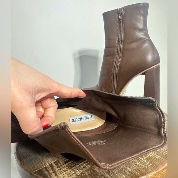 Steve Madden Womens Felicity Faux Leather Square Toe Ankle Boots Size 7.5 - Picture 7 of 7